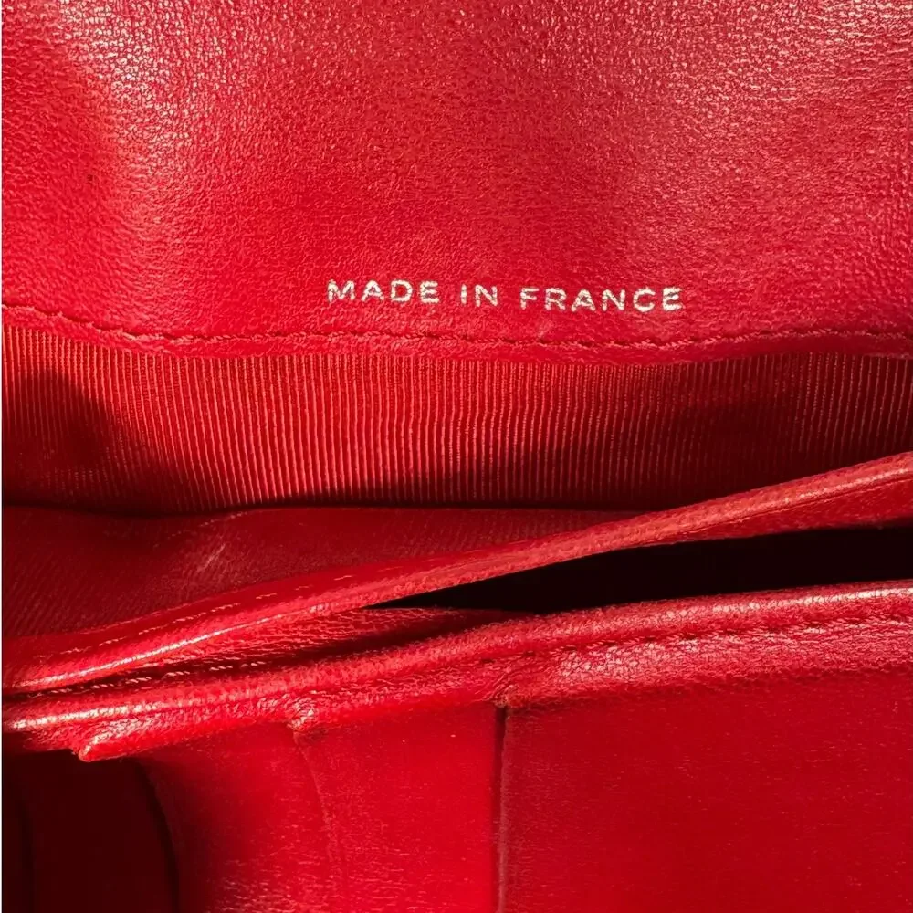 CHANEL red lambskin
